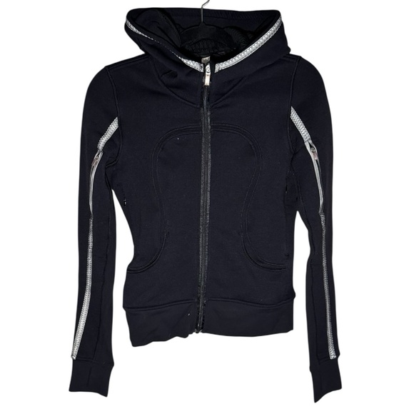 LULULEMON Special Edition Uba Hoodie Reflective Black Fitted Jacket Size 4 - Picture 4 of 12